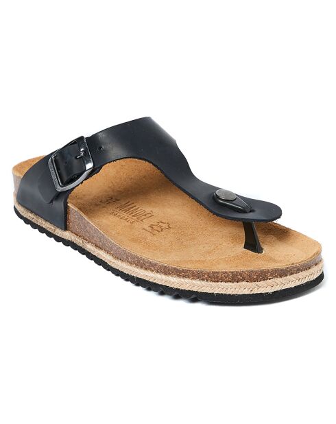 Sandales en Cuir Blanca noires