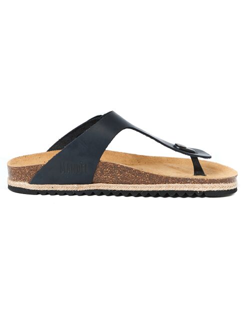Sandales en Cuir Blanca noires