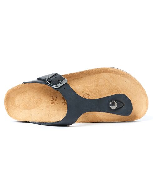 Sandales en Cuir Blanca noires