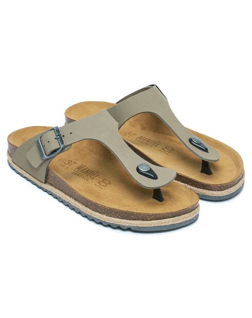 Sandales en Cuir Blanca grises