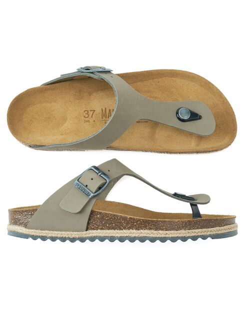 Sandales en Cuir Blanca grises