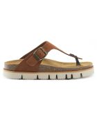 Sandales en Velours de Cuir Blanca marron