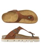 Sandales en Velours de Cuir Blanca marron