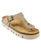 Sandales en Velours de Cuir Blanca taupe
