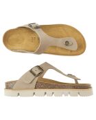 Sandales en Velours de Cuir Blanca taupe