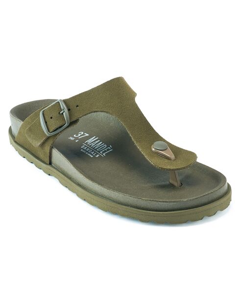Sandales en Velours de Cuir Gala vertes