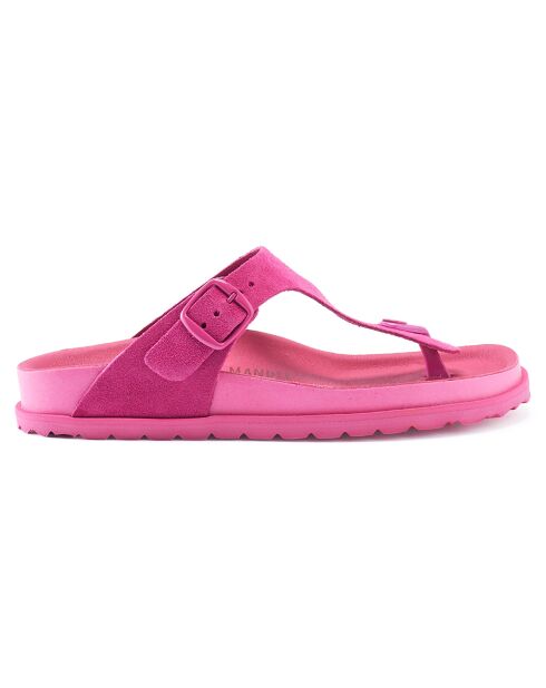 Fuchsia Gala fluwelen leren sandalen