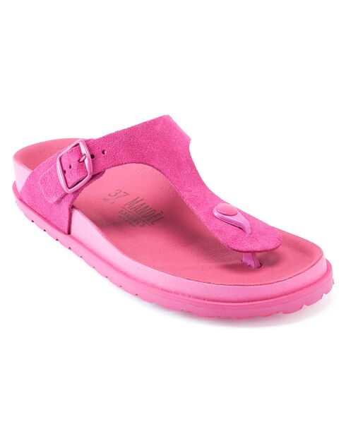Sandales en Velours de Cuir Gala fuchsia