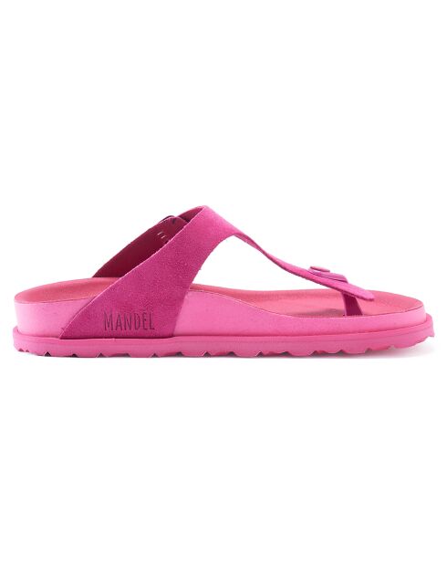 Sandales en Velours de Cuir Gala fuchsia