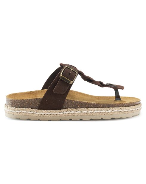 Sandales en Velours de Cuir Luna marron