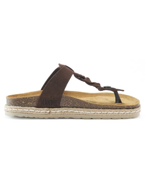 Sandales en Velours de Cuir Luna marron