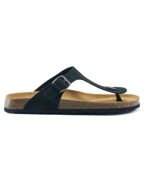 Sandales en Velours de Cuir David noires