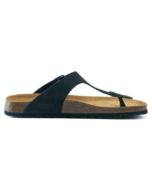 Sandales en Velours de Cuir David noires