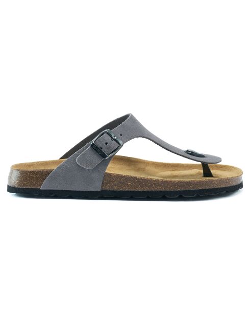 Sandales en Velours de Cuir David grises