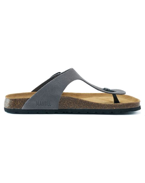 Sandales en Velours de Cuir David grises
