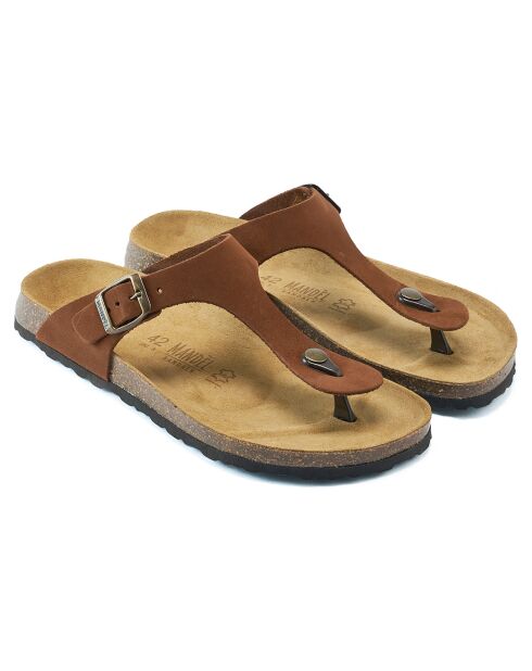 Sandales en Velours de Cuir David marron