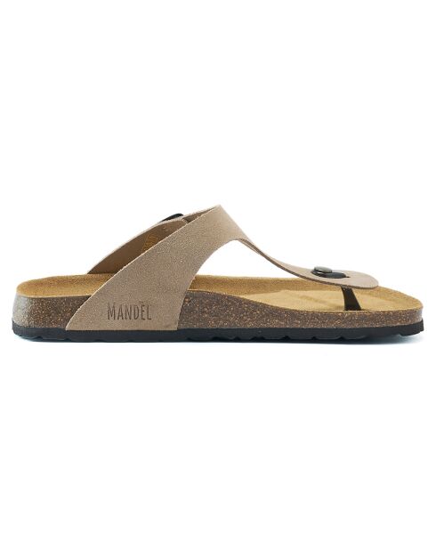 Sandales en Velours de Cuir David taupe