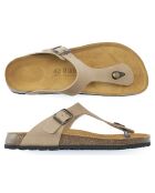 Sandales en Velours de Cuir David taupe