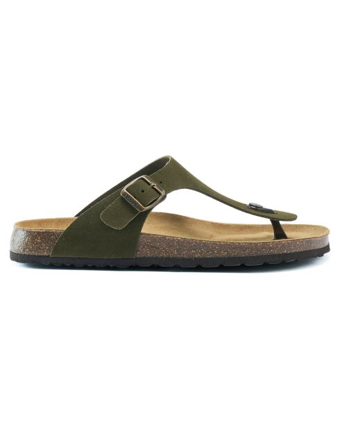Sandales en Velours de Cuir David vertes