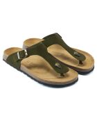 Sandales en Velours de Cuir David vertes