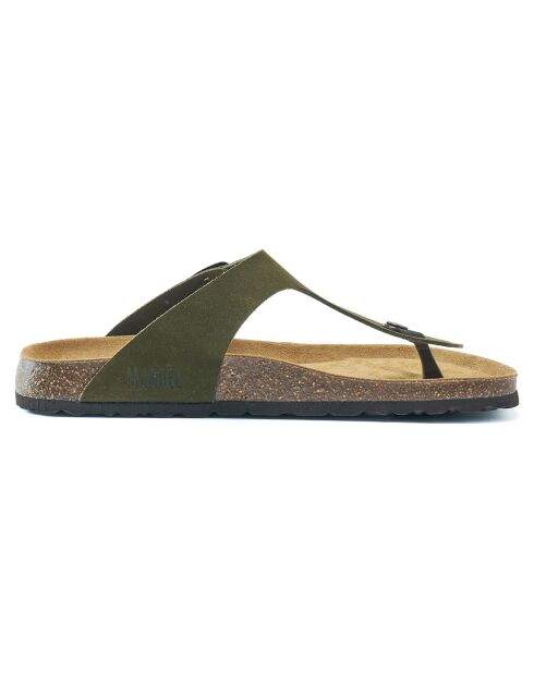 Sandales en Velours de Cuir David vertes