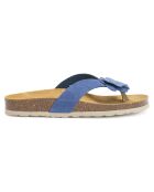 Sandales en Velours de Cuir Lene bleu denim