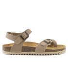 Sandales en Velours de Cuir Elisa taupe