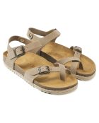 Sandales en Velours de Cuir Elisa taupe