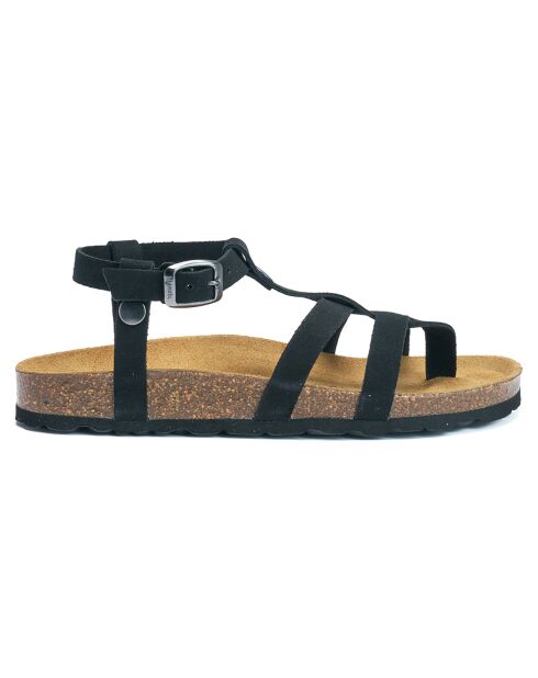 Sandales en Velours de Cuir Nina noires