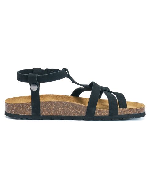 Sandales en Velours de Cuir Nina noires