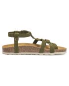 Sandales en Velours de Cuir Nina vertes