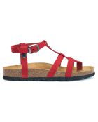 Sandales en Velours de Cuir Nina rouges