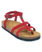Sandales en Velours de Cuir Nina rouges