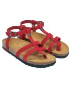 Sandales en Velours de Cuir Nina rouges