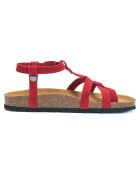 Sandales en Velours de Cuir Nina rouges