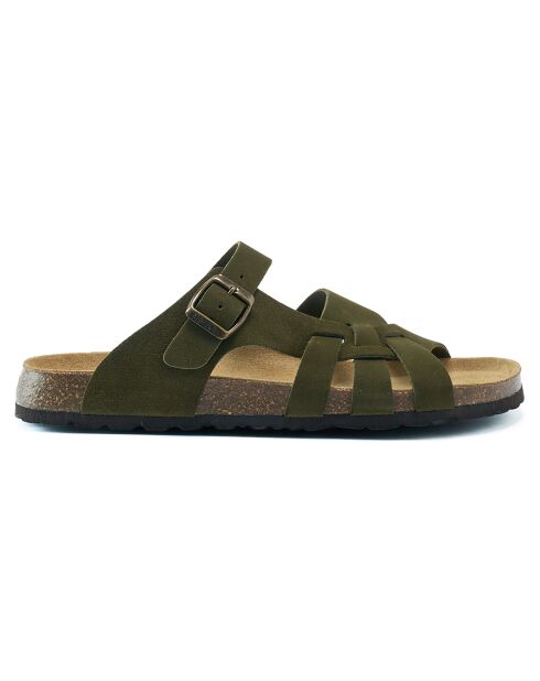 Mules en Velours de Cuir Alvaro vertes