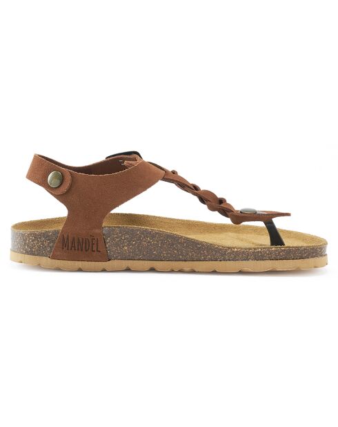 Sandales en Velours de Cuir Aida marron