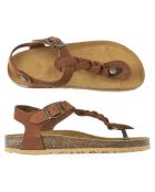 Sandales en Velours de Cuir Aida marron