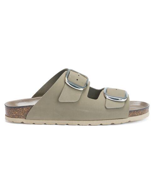Mules en Cuir Alberto grises