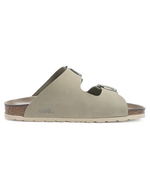 Mules en Cuir Alberto grises