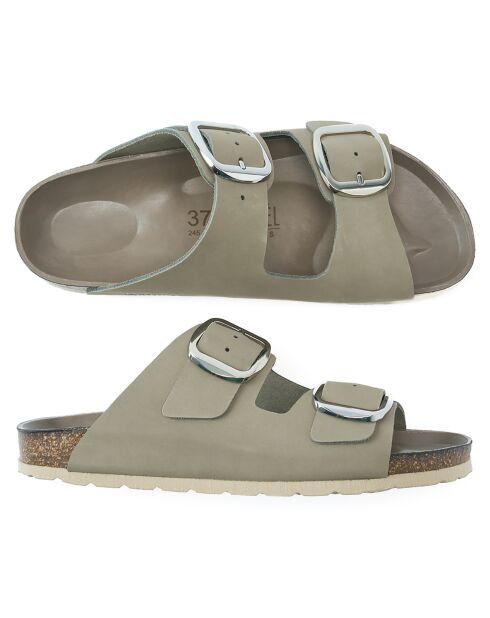 Grijze leren muiltjes van Alberto