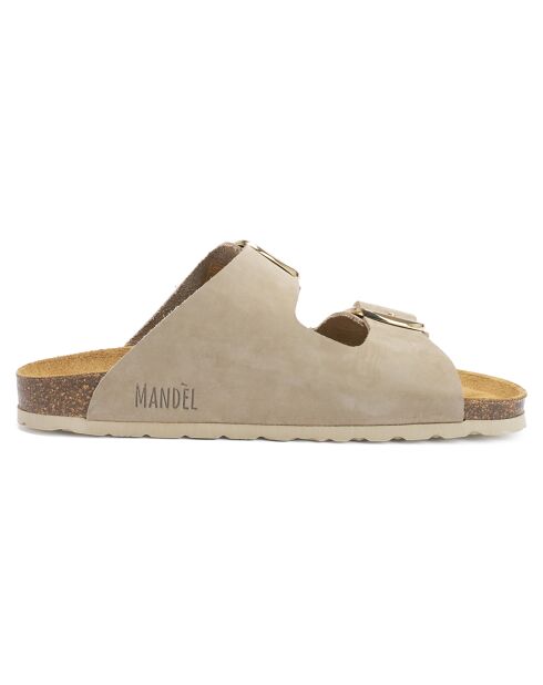Mules en Cuir Alberto taupe