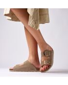 Mules en Cuir Alberto taupe