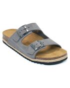 Mules en Velours de Cuir Alberto grises