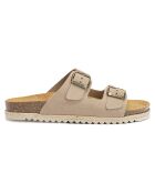 Mules en Velours de Cuir Alberto taupe