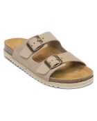 Mules en Velours de Cuir Alberto taupe