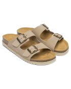 Mules en Velours de Cuir Alberto taupe