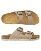 Mules en Velours de Cuir Alberto taupe