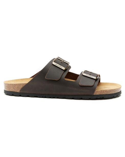 Mules en Cuir Alberto marron
