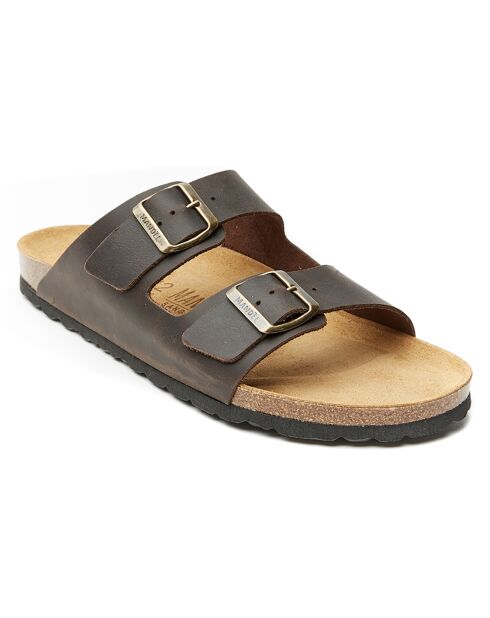 Mules en Cuir Alberto marron